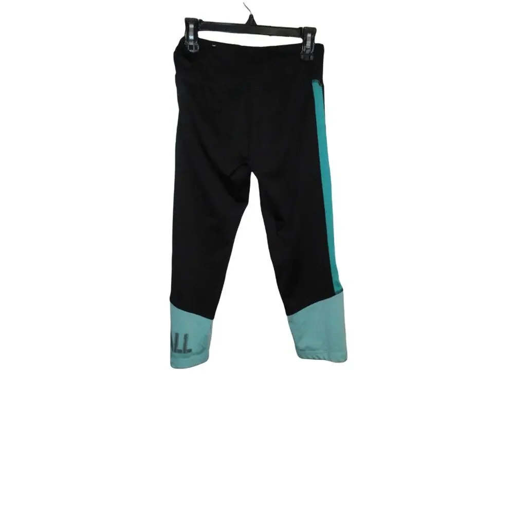 Justice black and teal green leggings